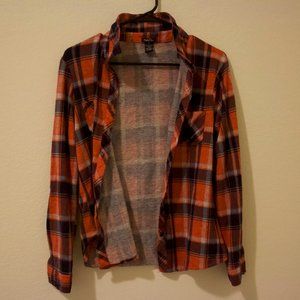 Orange and Blue Plaid flannel
